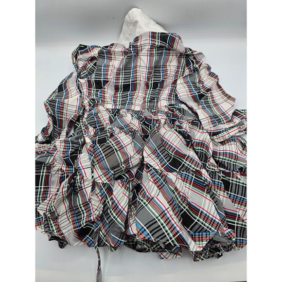 Her Majesty Toddler Girls Sz 3T Circle Formal Dress Black Red Plaid Collared - Picture 4 of 5